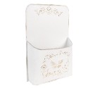 Clayre & Eef Porte-plante 27x9x41 cm Blanc Métal Rectangle