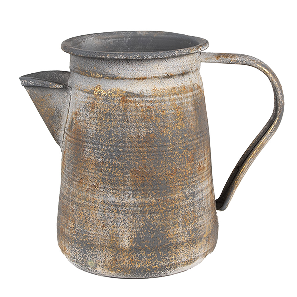 Clayre&Eef Decoratie Kan 20x12x16 cm Grijs Metaal afbeelding