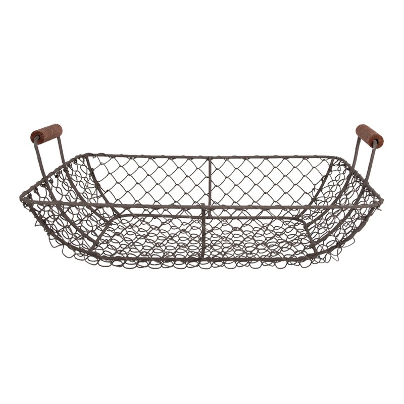 Clayre & Eef Storage Basket 32x26x12 cm Brown Iron Rectangle