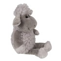 Clayre & Eef Knuffel Schaap 10x15x19 cm Grijs Pluche