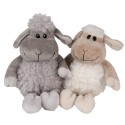 Clayre & Eef Knuffel Schaap 10x15x19 cm Grijs Pluche