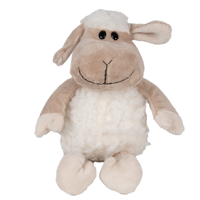 Clayre & Eef Peluche Pecora 10x15x19 cm Bianco Peluche