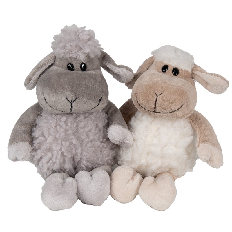 Clayre & Eef Stuffed toy Sheep 10x15x19 cm White Plush