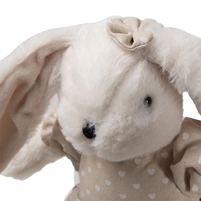 Clayre & Eef Peluche Lapin 16x26x21 cm Beige Peluche