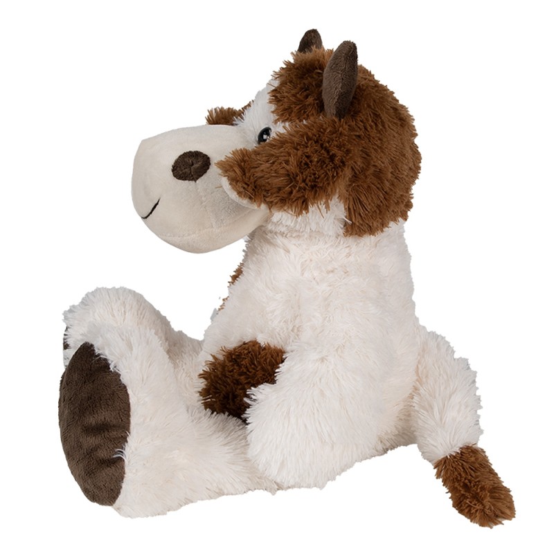 Clayre & Eef Peluche Mucca 24x25x29 cm Bianco Marrone  Peluche