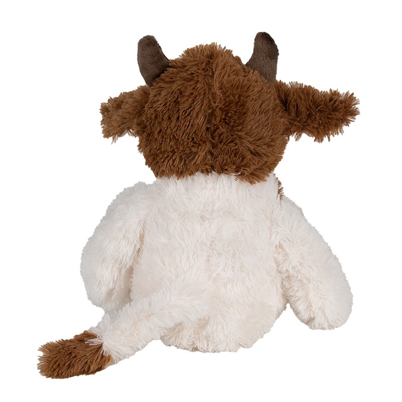 Clayre & Eef Peluche Vache 24x25x29 cm Blanc Marron Peluche