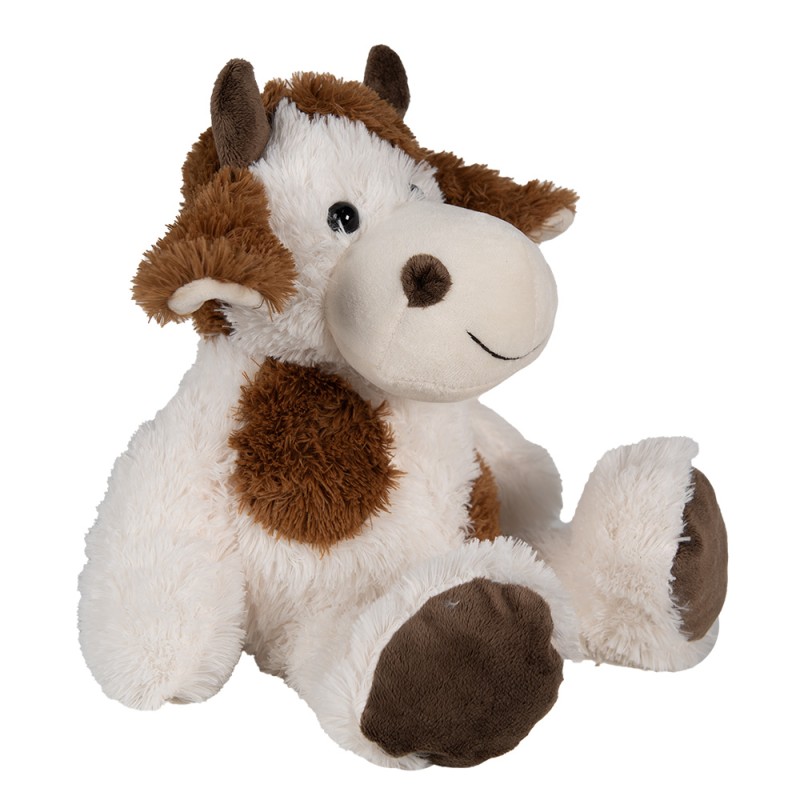 Clayre & Eef Peluche Vache 24x25x29 cm Blanc Marron Peluche