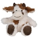 Clayre & Eef Peluche Vache 18x19x19 cm Blanc Marron Peluche