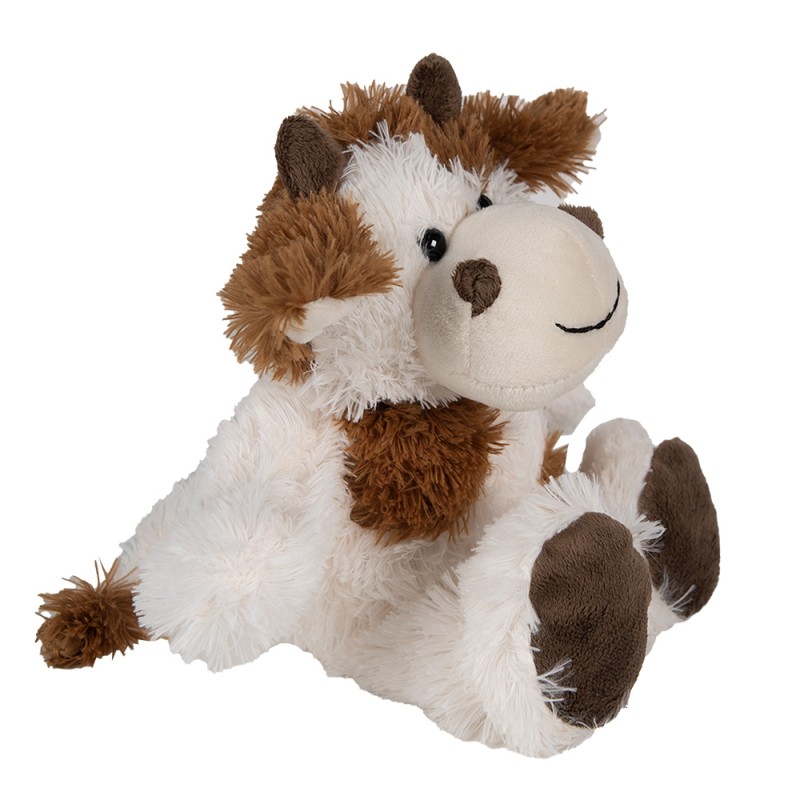 Clayre & Eef Peluche Vache 18x19x19 cm Blanc Marron Peluche