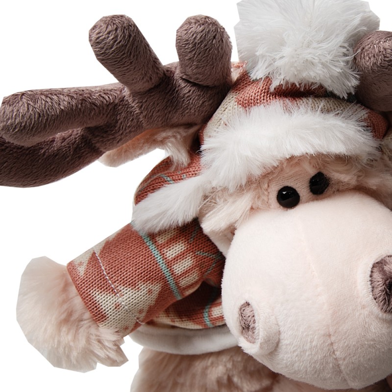 Clayre & Eef Stuffed toy Reindeer 21x22x22 cm Brown Plush