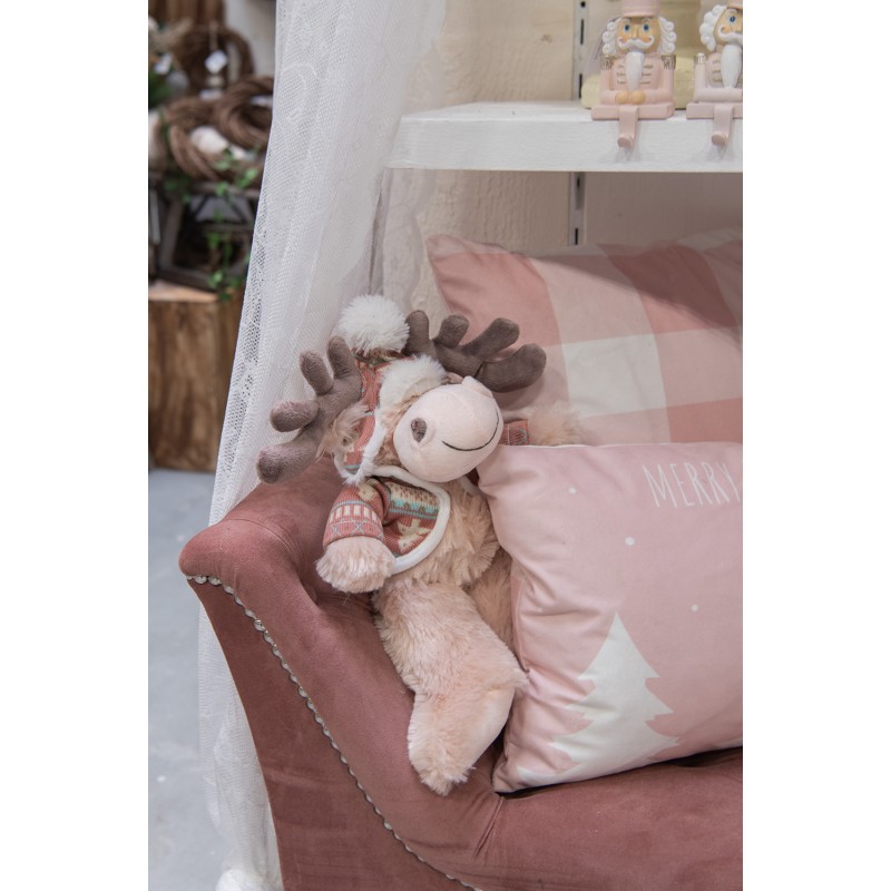 Clayre & Eef Peluche Renna  21x22x22 cm Marrone Peluche