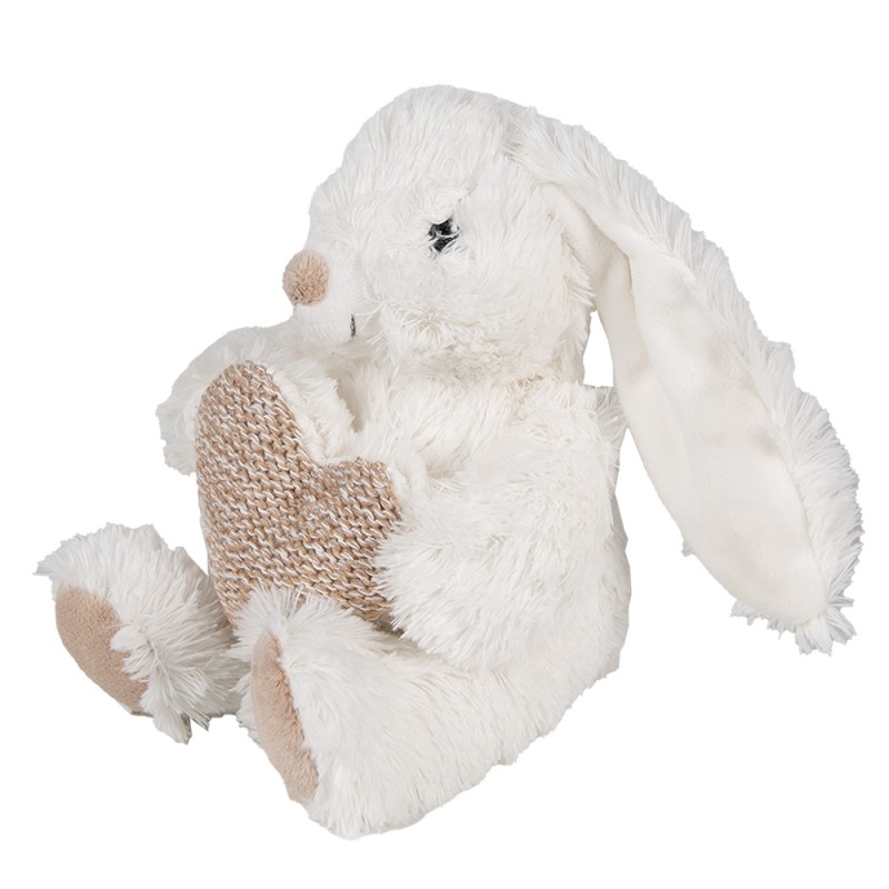 Clayre & Eef Stuffed toy Rabbit 11x14x14 cm Beige Plush
