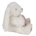 Clayre & Eef Peluche Coniglio 11x14x14 cm Beige Peluche