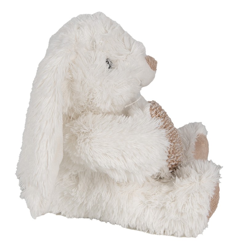 Clayre & Eef Peluche Lapin 11x14x14 cm Beige Peluche