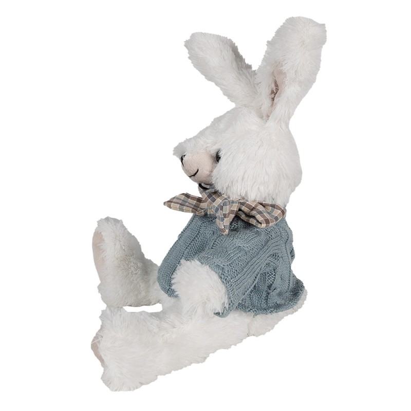 Clayre & Eef Peluche Coniglio 22x24x24 cm Bianco Peluche