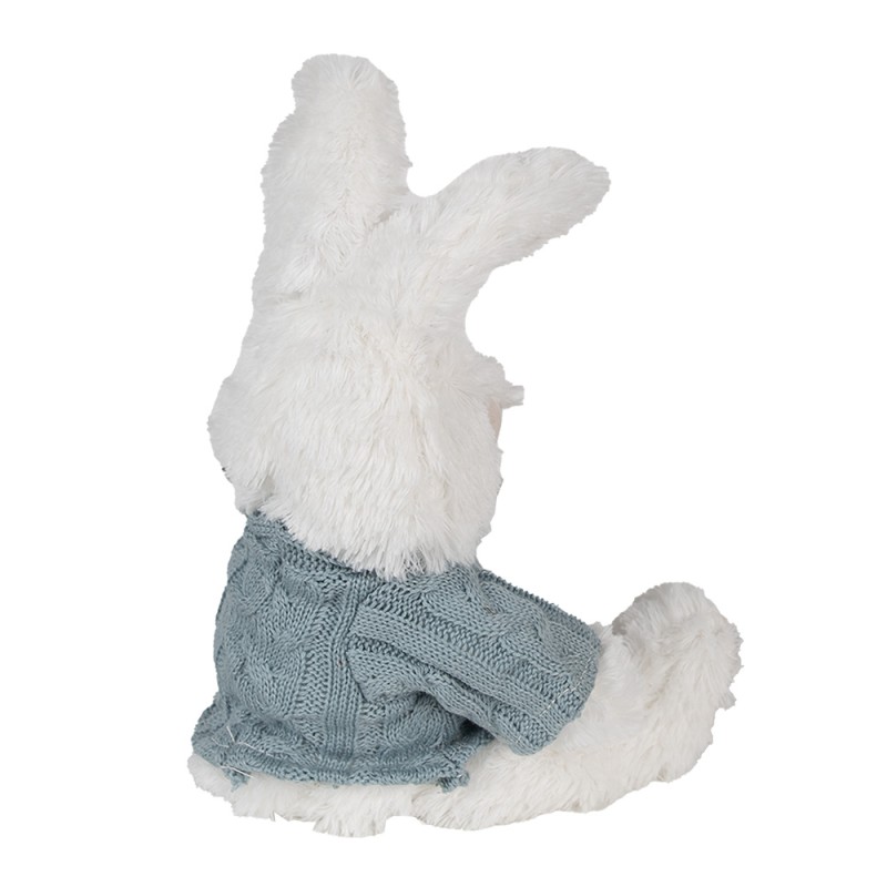 Clayre & Eef Peluche Lapin 22x24x24 cm Blanc Peluche