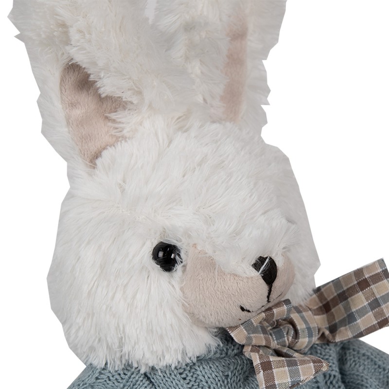 Clayre & Eef Peluche Coniglio 22x24x24 cm Bianco Peluche