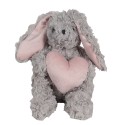 Clayre & Eef Stuffed toy Rabbit 14x15x20 cm Grey Plush
