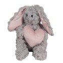 Clayre & Eef Peluche Lapin 14x15x20 cm Gris Peluche