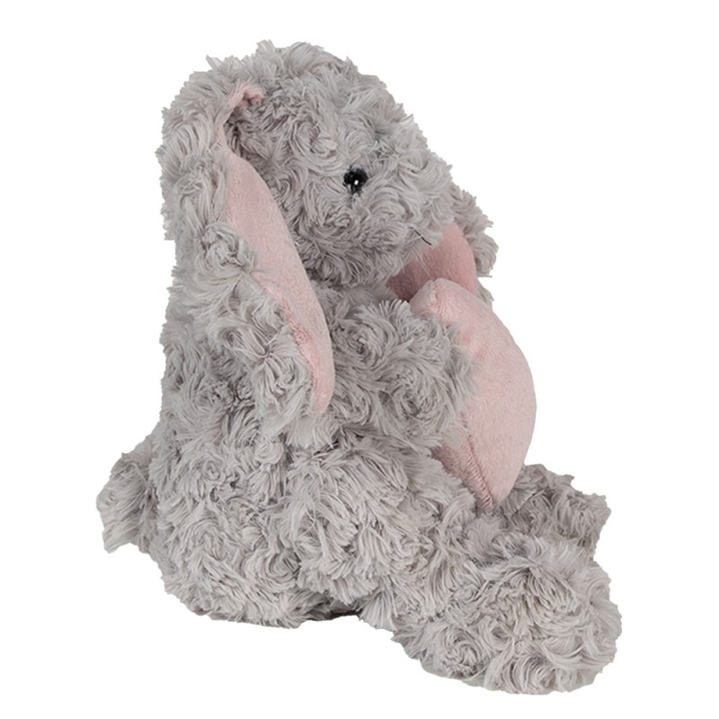 Clayre & Eef Stuffed toy Rabbit 14x15x20 cm Grey Plush