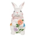 Clayre & Eef Vorratsglas Kaninchen 29 cm Weiß Rosa Keramik