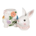 Clayre & Eef Vorratsglas Kaninchen 29 cm Weiß Rosa Keramik