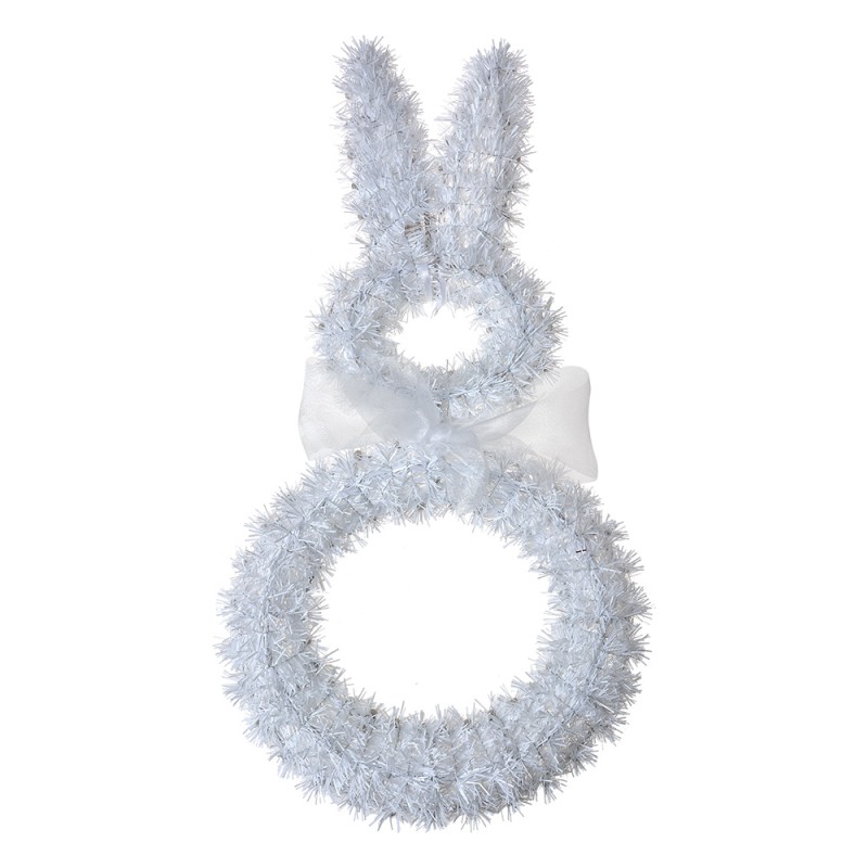 Clayre & Eef Wanddekoration 47 cm Weiß Kunststoff Kaninchen