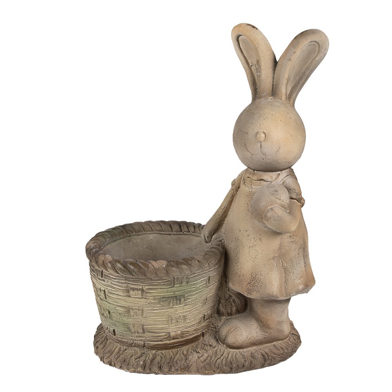 Clayre & Eef Blumentopf Kaninchen 49 cm Braun Beige Keramikmaterial