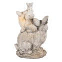 Clayre & Eef Statuetta decorativa Coniglio 43 cm Marrone Beige Materiale ceramico