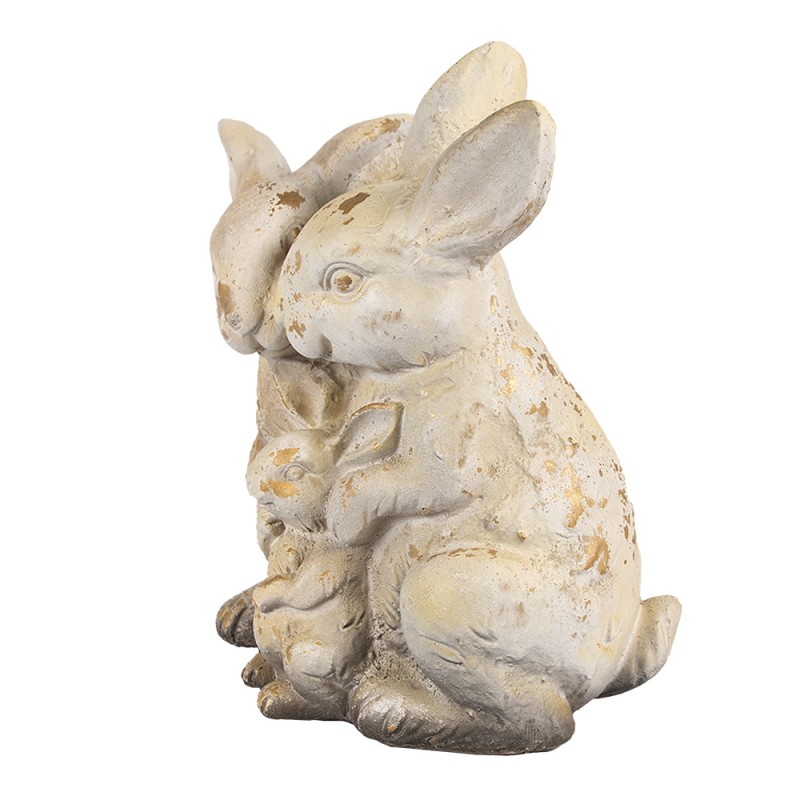 Clayre & Eef Statuetta decorativa Coniglio 33 cm Marrone Beige Materiale ceramico