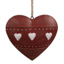 Clayre & Eef Decoratie Hanger Hart 10 cm Rood IJzer