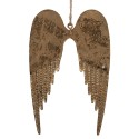 Clayre & Eef Decorative Pendant Wings 9 cm Gold colored Iron