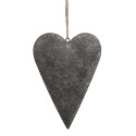Clayre & Eef Decorative Pendant Heart 10 cm Grey Iron