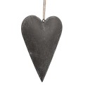 Clayre & Eef Decorative Pendant Heart 10 cm Grey Iron