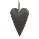 Clayre & Eef Decorative Pendant Heart 8 cm Grey Iron