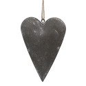 Clayre & Eef Décoration pendentif Coeur 8 cm Gris Fer