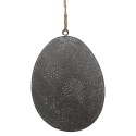 Clayre & Eef Pendentif de Pâques Œuf 8 cm Gris Fer Ovale