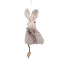Clayre & Eef Easter Pendant Rabbit 16 cm Beige Cotton
