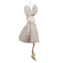 Clayre & Eef Osteranhänger Kaninchen 16 cm Beige Baumwolle