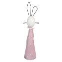 Clayre & Eef Dekorationsfigur Kaninchen 60 cm Weiß Rosa Eisen
