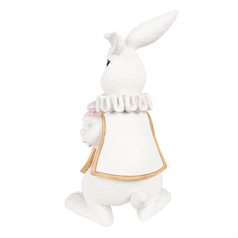 Clayre & Eef Figurine Rabbit 14 cm White Gold colored Polyresin