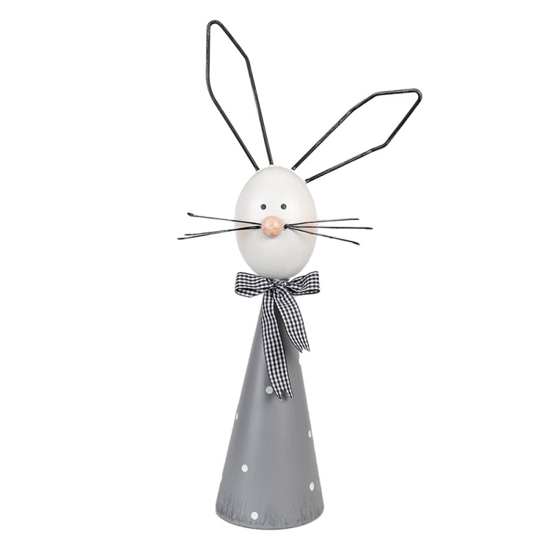 Clayre & Eef Dekorationsfigur Kaninchen 48 cm Grau Eisen