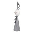 Clayre & Eef Statuetta decorativa Coniglio 48 cm Grigio Ferro