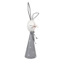 Clayre & Eef Statuetta decorativa Coniglio 48 cm Grigio Ferro