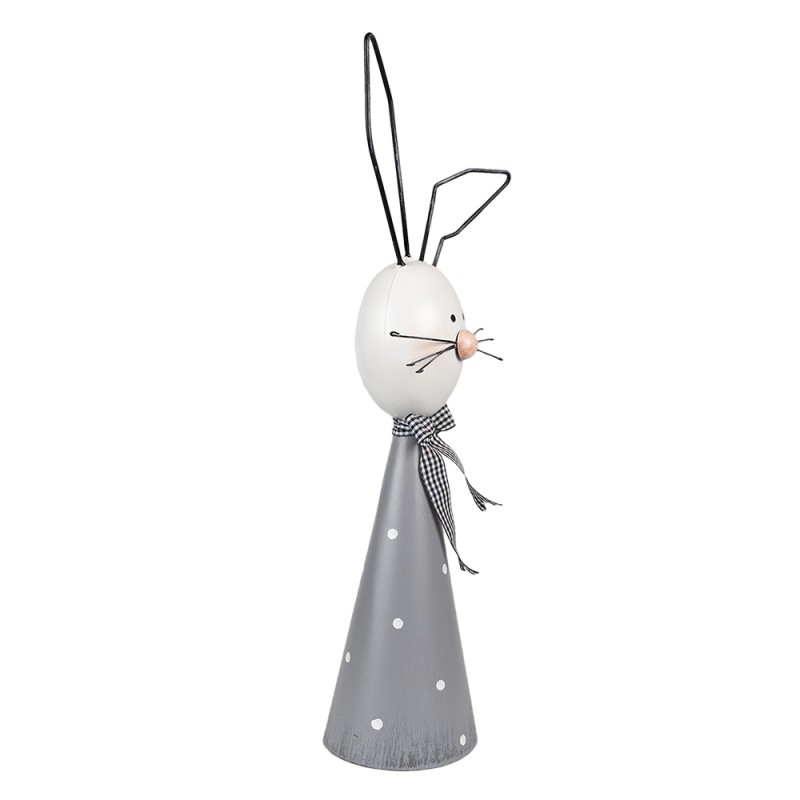 Clayre & Eef Figurine décorative Lapin 48 cm Gris Fer