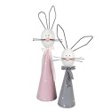 Clayre & Eef Figurine décorative Lapin 48 cm Gris Fer