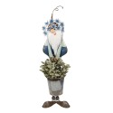 Clayre & Eef Figurine décorative Gnome 67 cm Bleu Blanc Fer