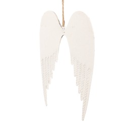 Clayre & Eef Decorative Pendant Wings 12 cm White Iron