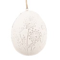 Clayre & Eef Easter Pendant Egg 8 cm White Iron Oval