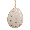 Clayre & Eef Pendentif de Pâques Œuf 6 cm Gris Fer Ovale